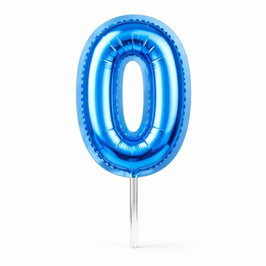 Cake Toppers Números Estilo Globo – Azul