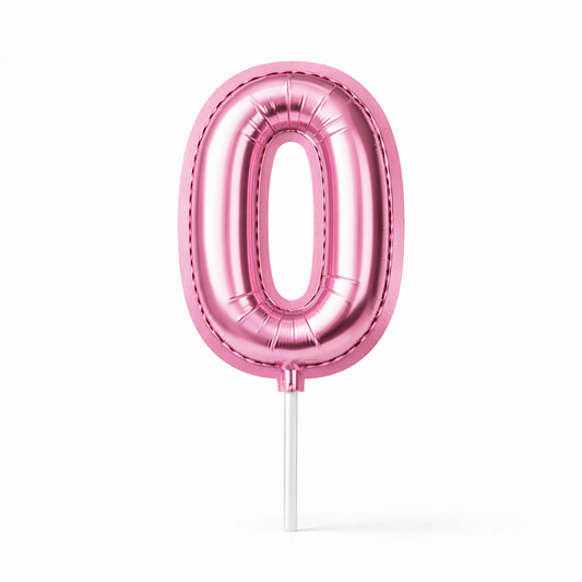 Cake Toppers Números Estilo Globo – Rosa