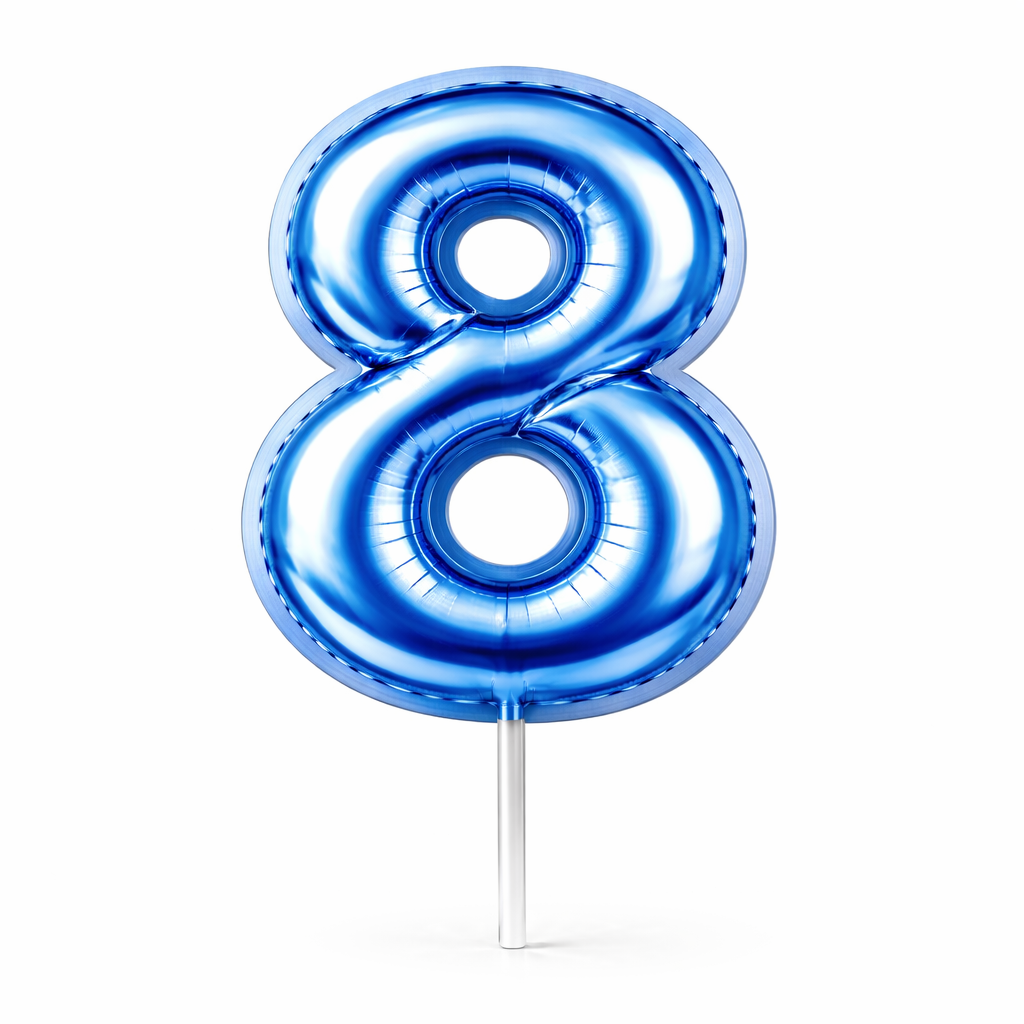 Cake Toppers Números Estilo Globo – Azul