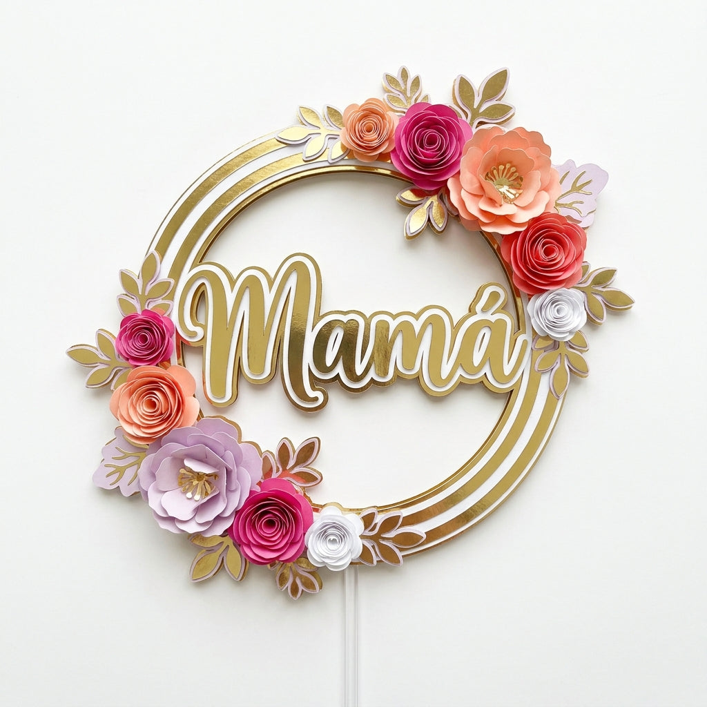 Mamá Floral Dorado