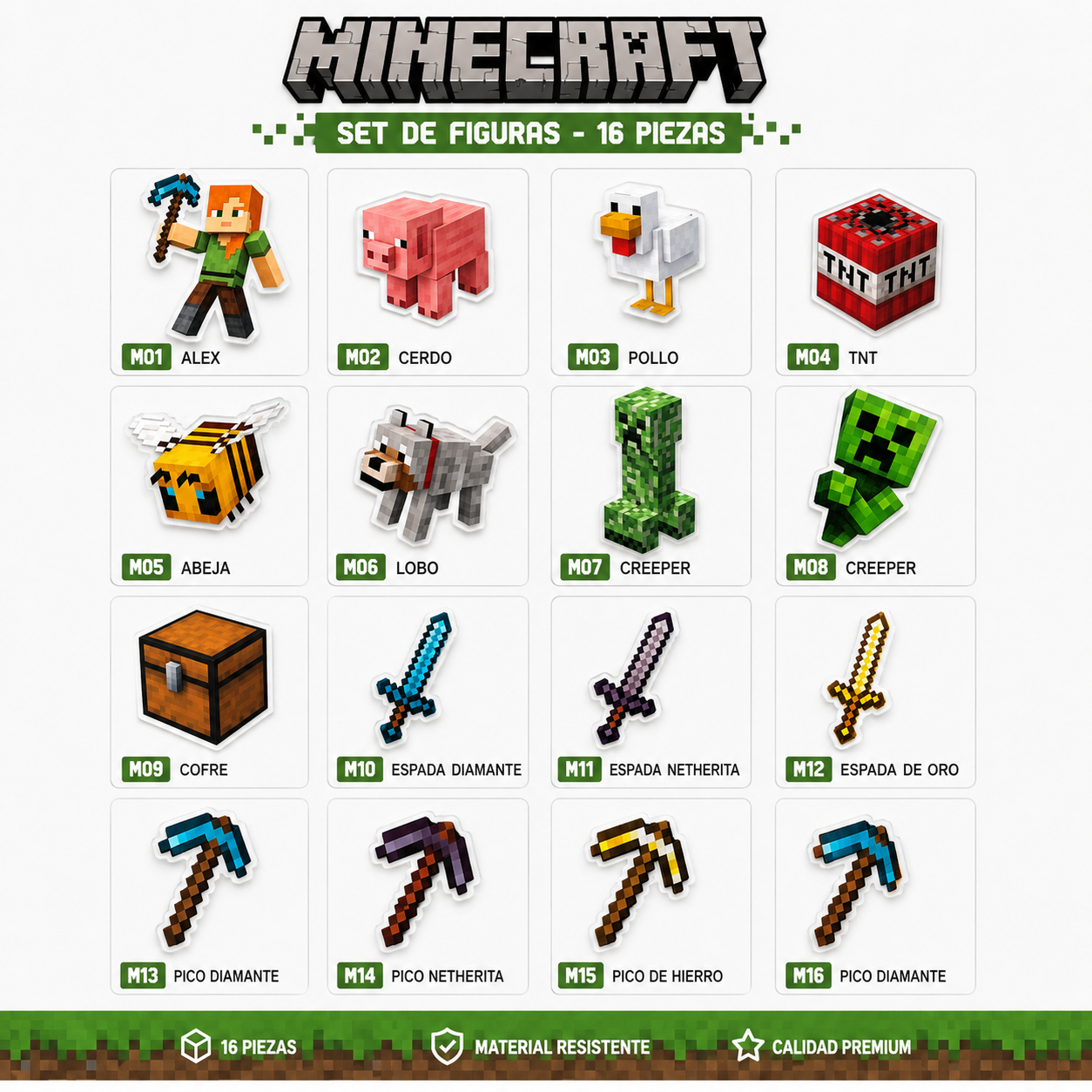 Cake Topper “MineCraft” y accesorios