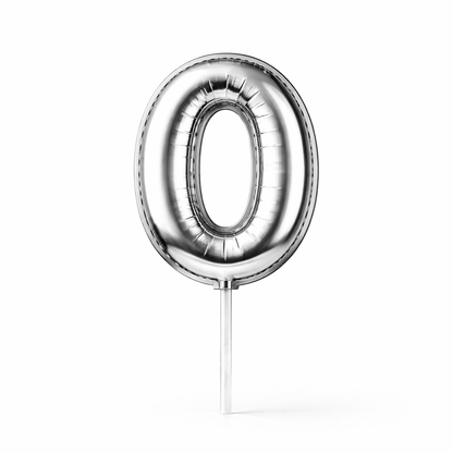 Cake Toppers Números Estilo Globo – Plateado
