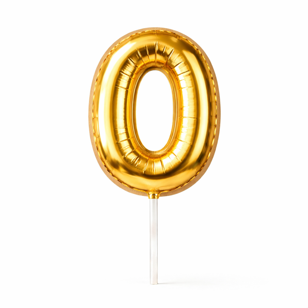 Cake Toppers Números Estilo Globo – Dorado
