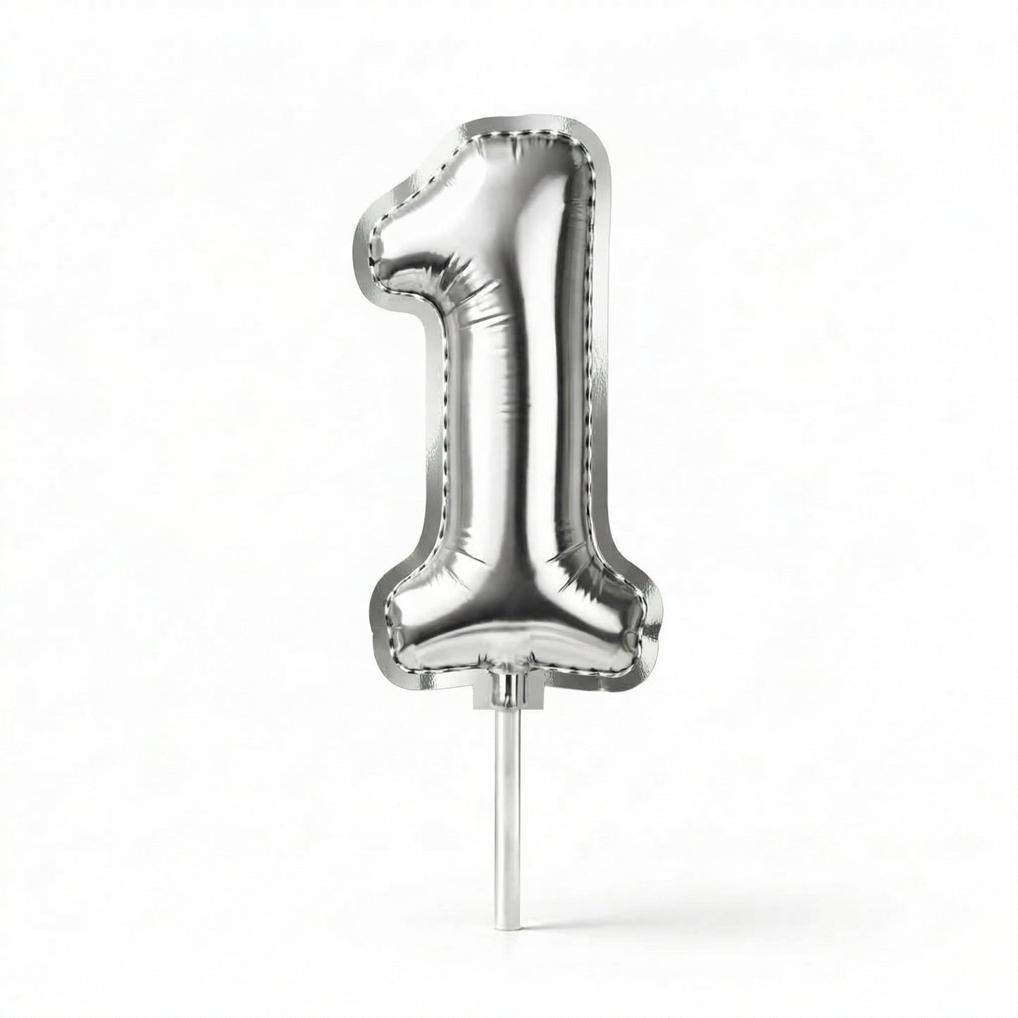Cake Toppers Números Estilo Globo – Plateado