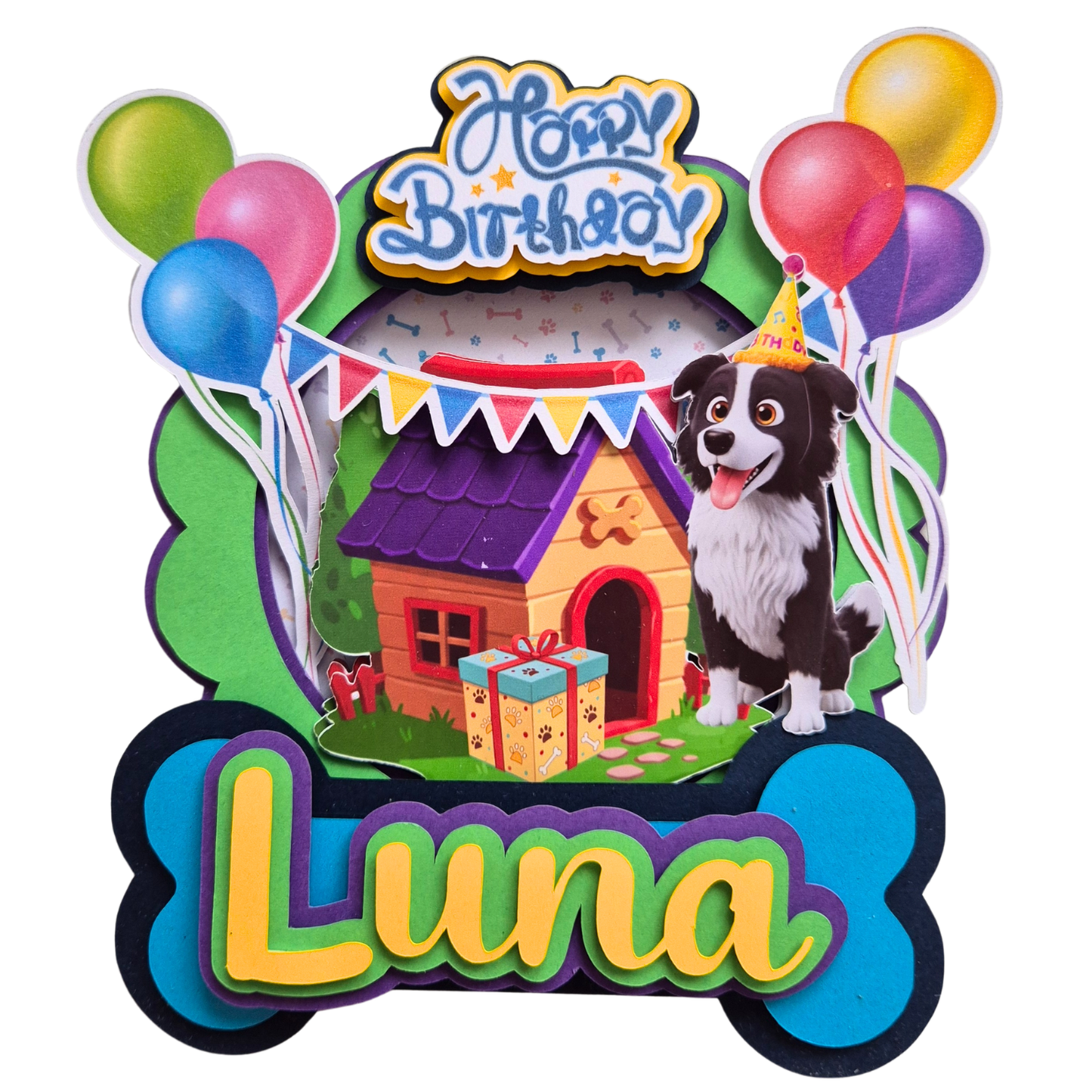 Cake Topper Border Collie Personalizado
