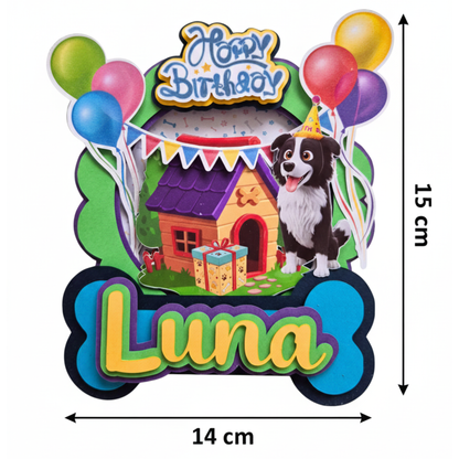 Cake Topper Border Collie Personalizado