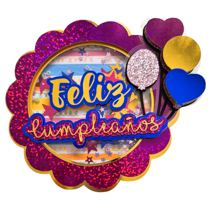 Feliz Cumpleaños Glitter – Cake Topper Personalizado