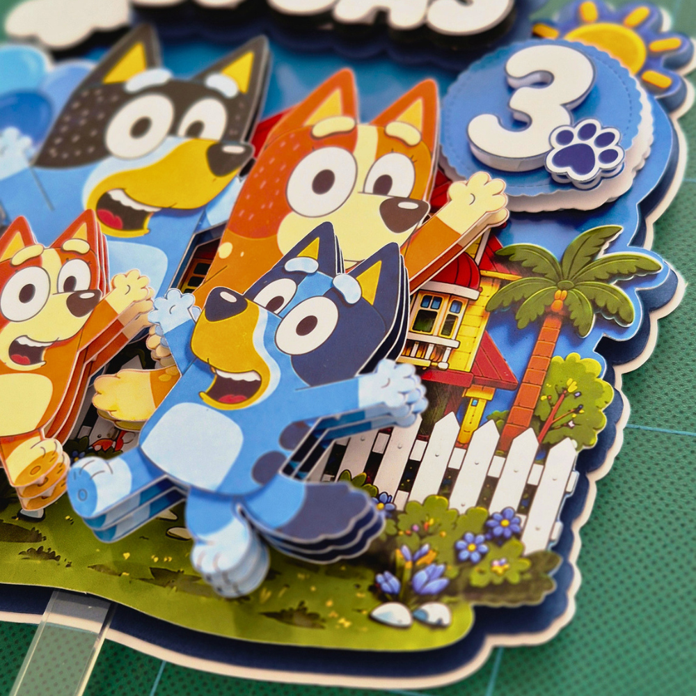 Cake Topper "Cumpleaños Bluey Familia"