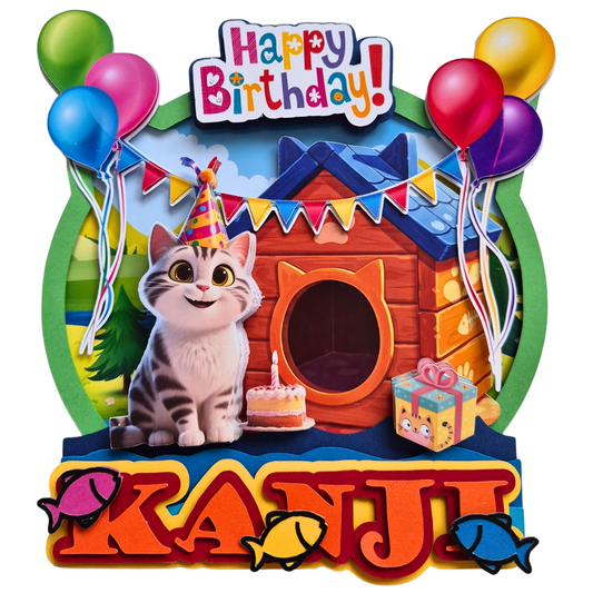 Cake Topper Gatito Personalizado