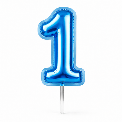 Cake Toppers Números Estilo Globo – Azul