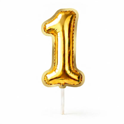 Cake Toppers Números Estilo Globo – Dorado