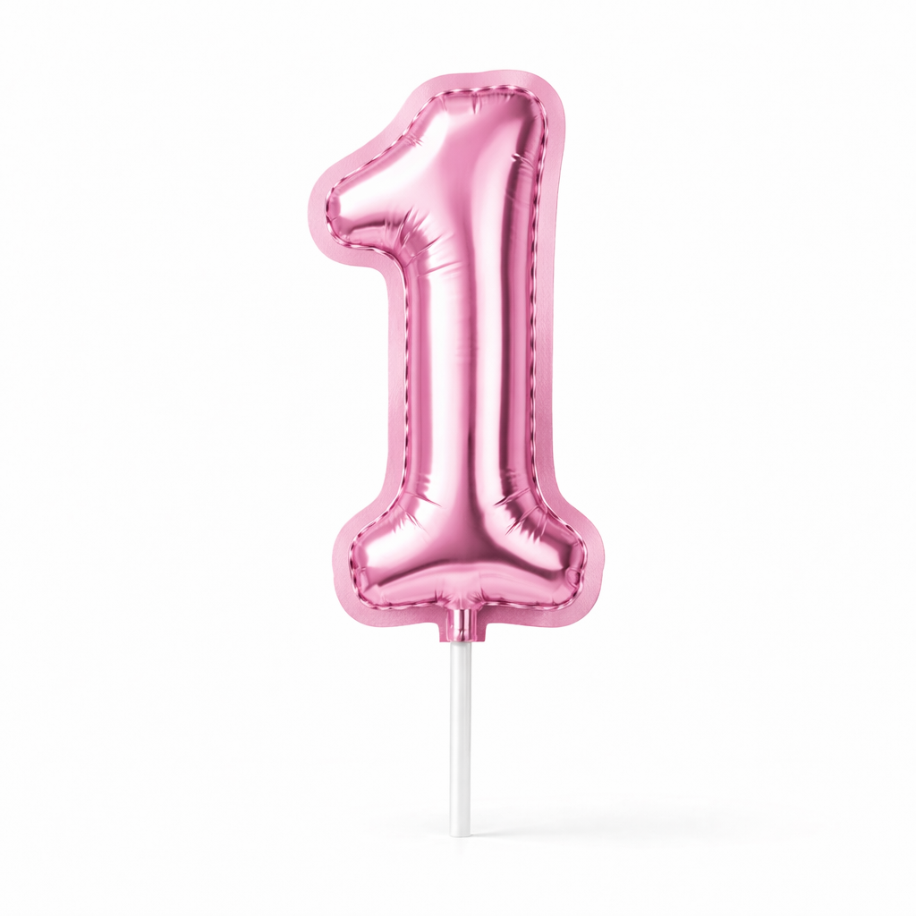Cake Toppers Números Estilo Globo – Rosa
