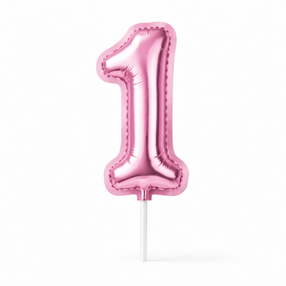 Cake Toppers Números Estilo Globo – Rosa