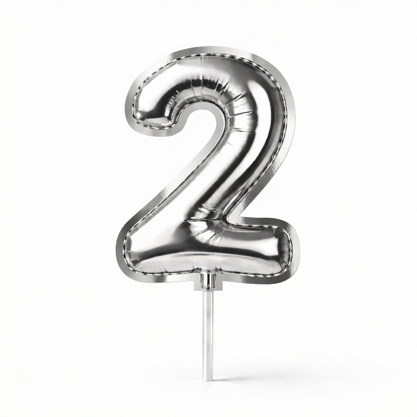 Cake Toppers Números Estilo Globo – Plateado
