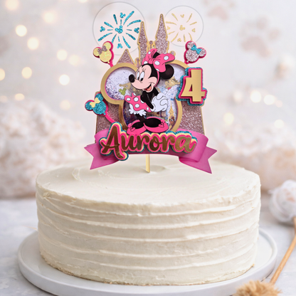 Cake Topper Minnie Castillo Encantado Personalizado