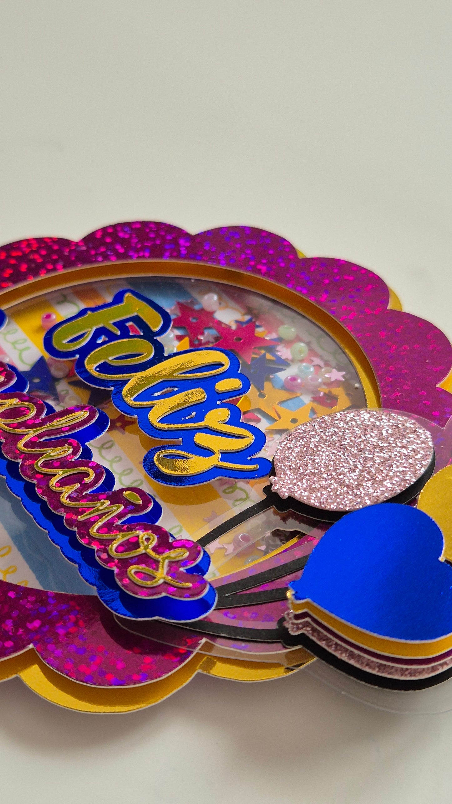Feliz Cumpleaños Glitter – Cake Topper Personalizado