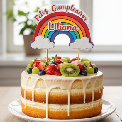 Cake Topper Arcoíris Personalizado