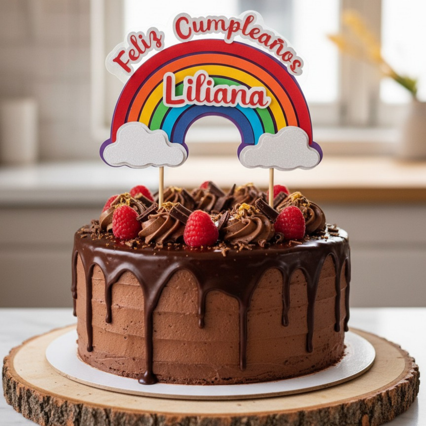 Cake Topper Arcoíris Personalizado
