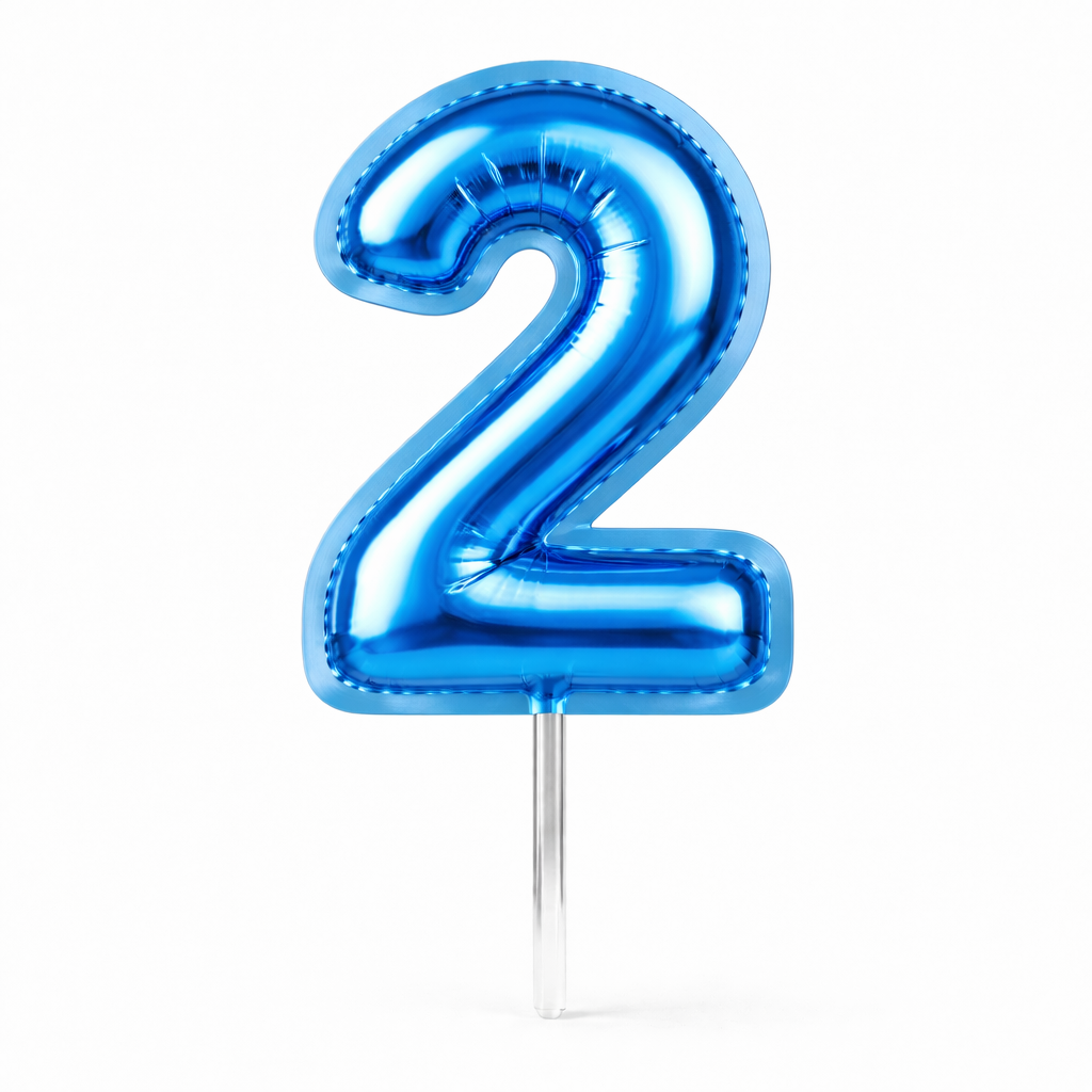 Cake Toppers Números Estilo Globo – Azul