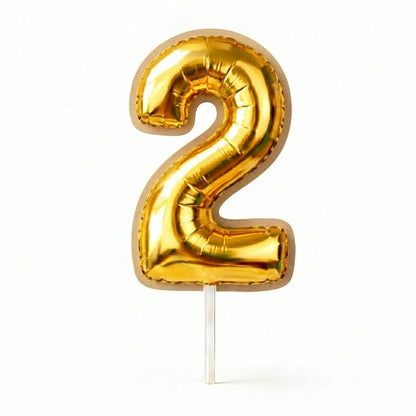 Cake Toppers Números Estilo Globo – Dorado