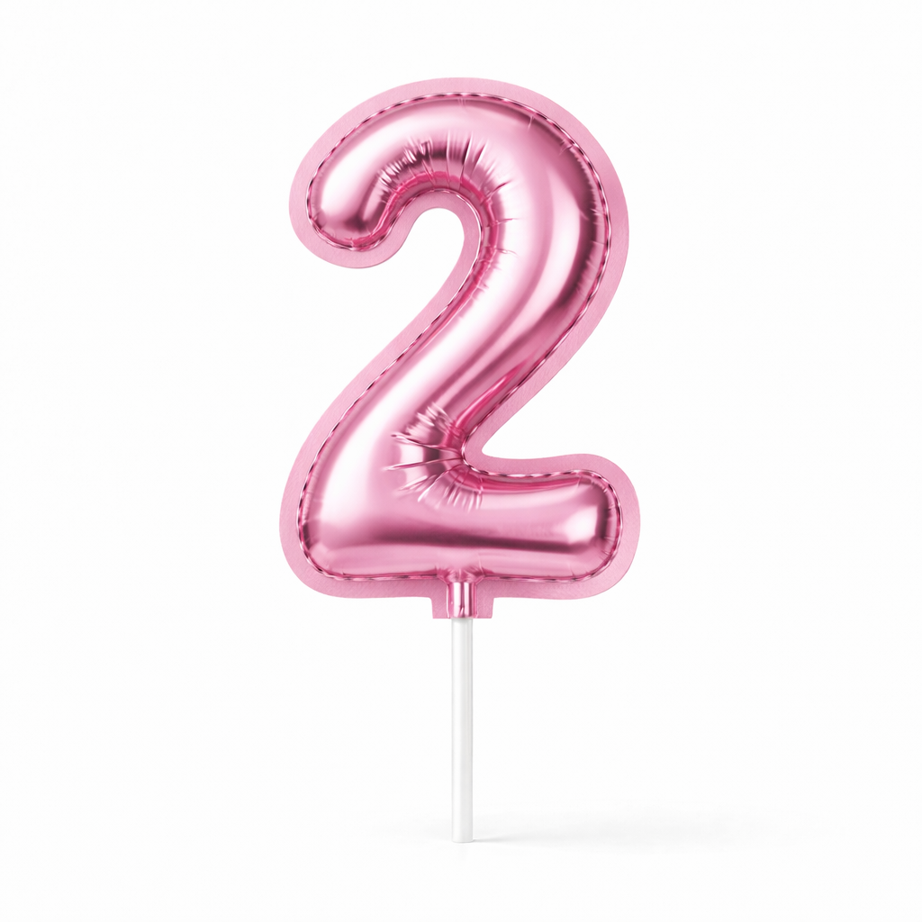 Cake Toppers Números Estilo Globo – Rosa