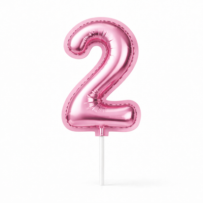 Cake Toppers Números Estilo Globo – Rosa