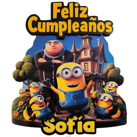 Cake Topper "Cumpleaños Minions"