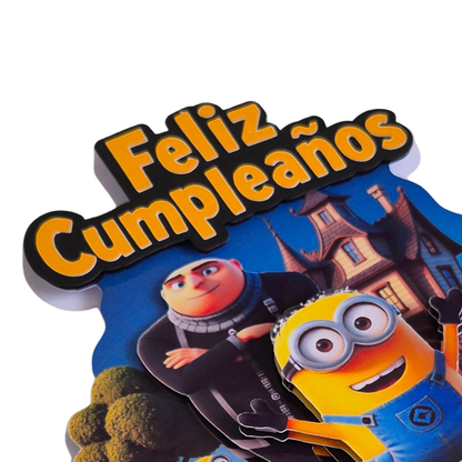 Cake Topper "Cumpleaños traviesos amarillos"