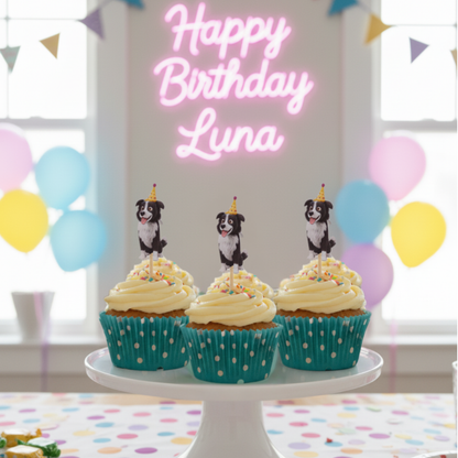 Cake Topper Border Collie Personalizado