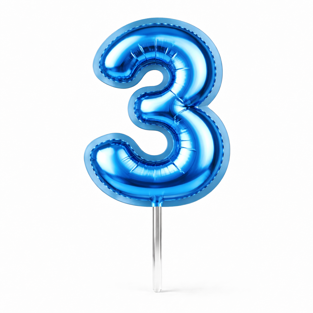 Cake Toppers Números Estilo Globo – Azul