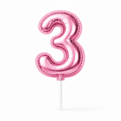 Cake Toppers Números Estilo Globo – Rosa