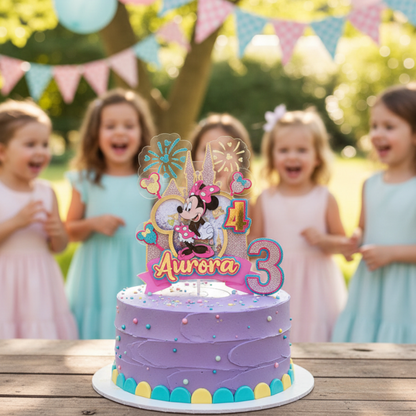 Cake Topper Minnie Castillo Encantado Personalizado