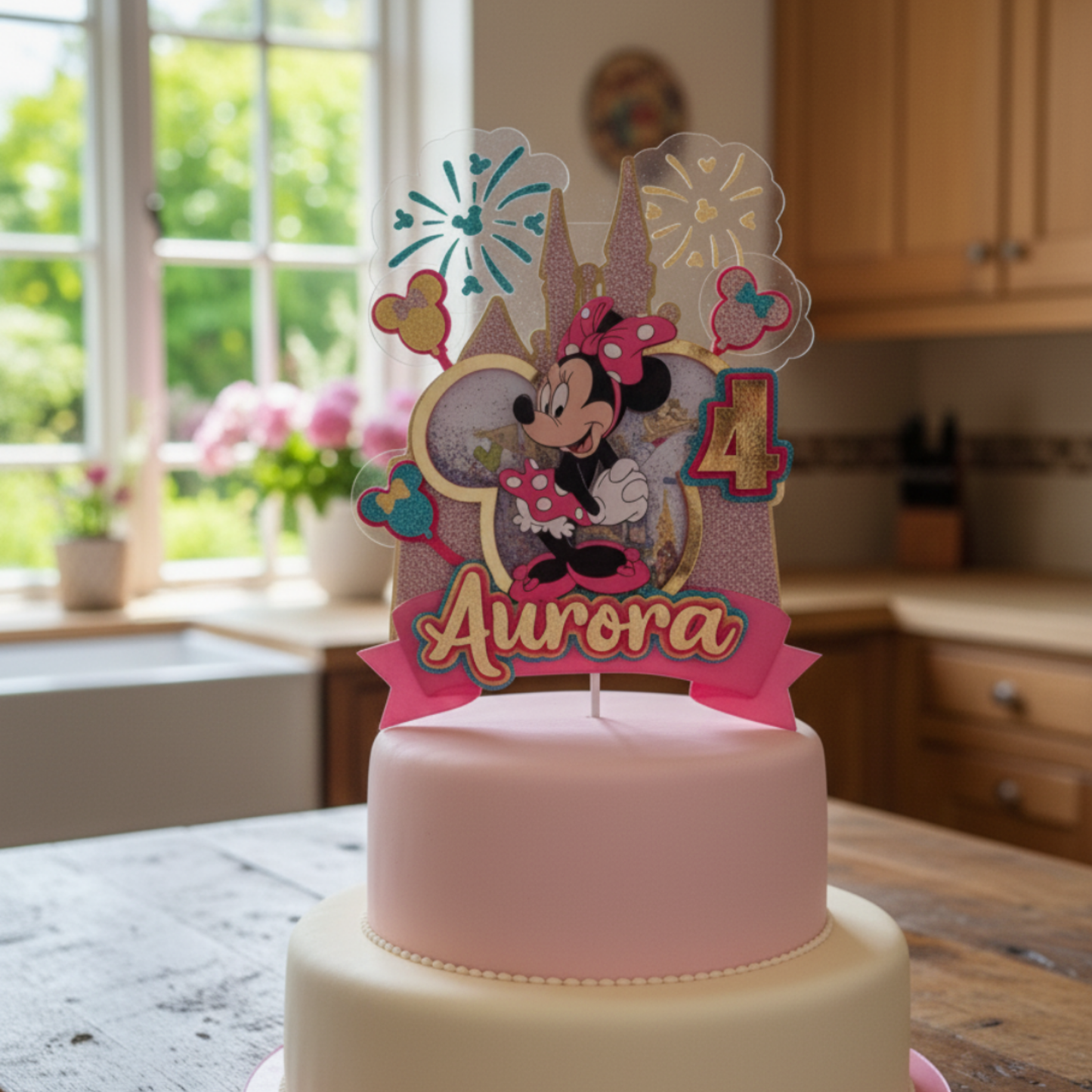 Cake Topper Minnie Castillo Encantado Personalizado