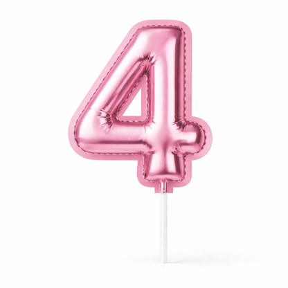 Cake Toppers Números Estilo Globo – Rosa