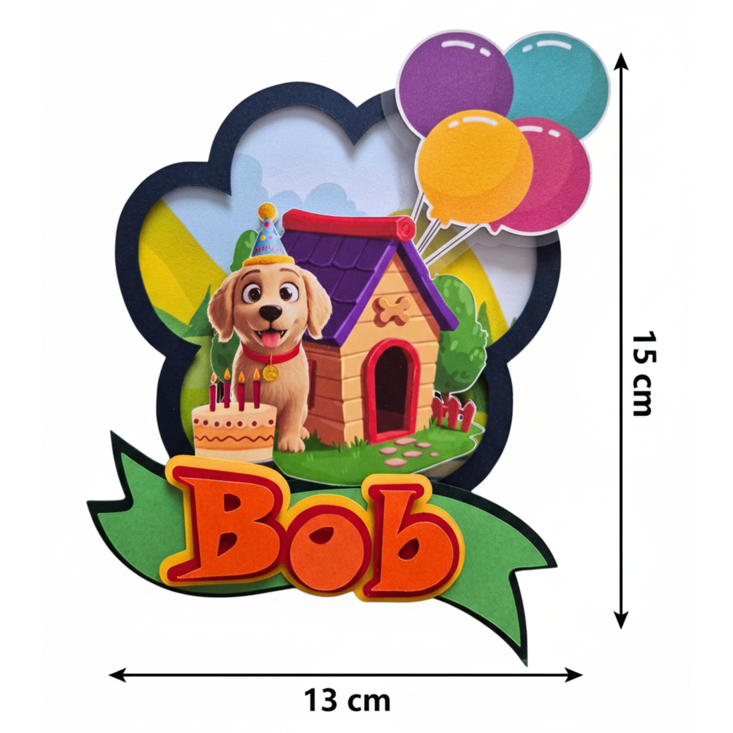 Cake Topper Golden Personalizado