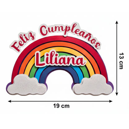 Cake Topper Arcoíris Personalizado