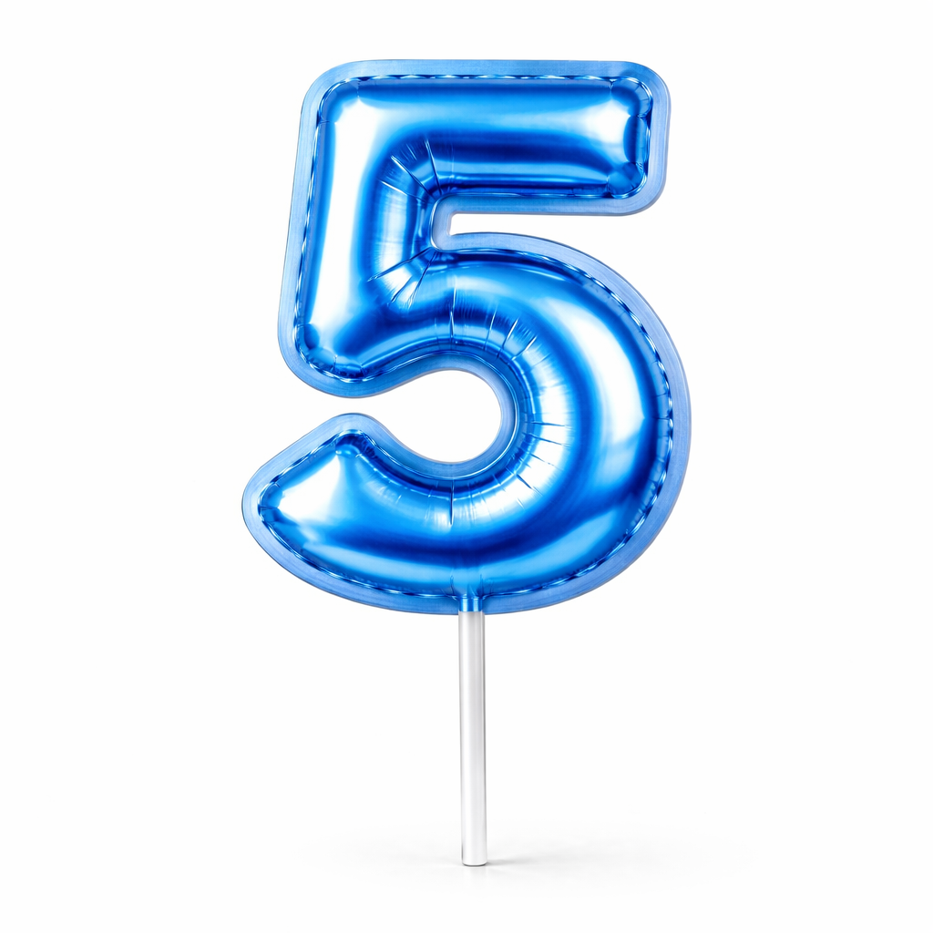 Cake Toppers Números Estilo Globo – Azul