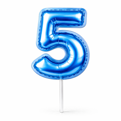 Cake Toppers Números Estilo Globo – Azul