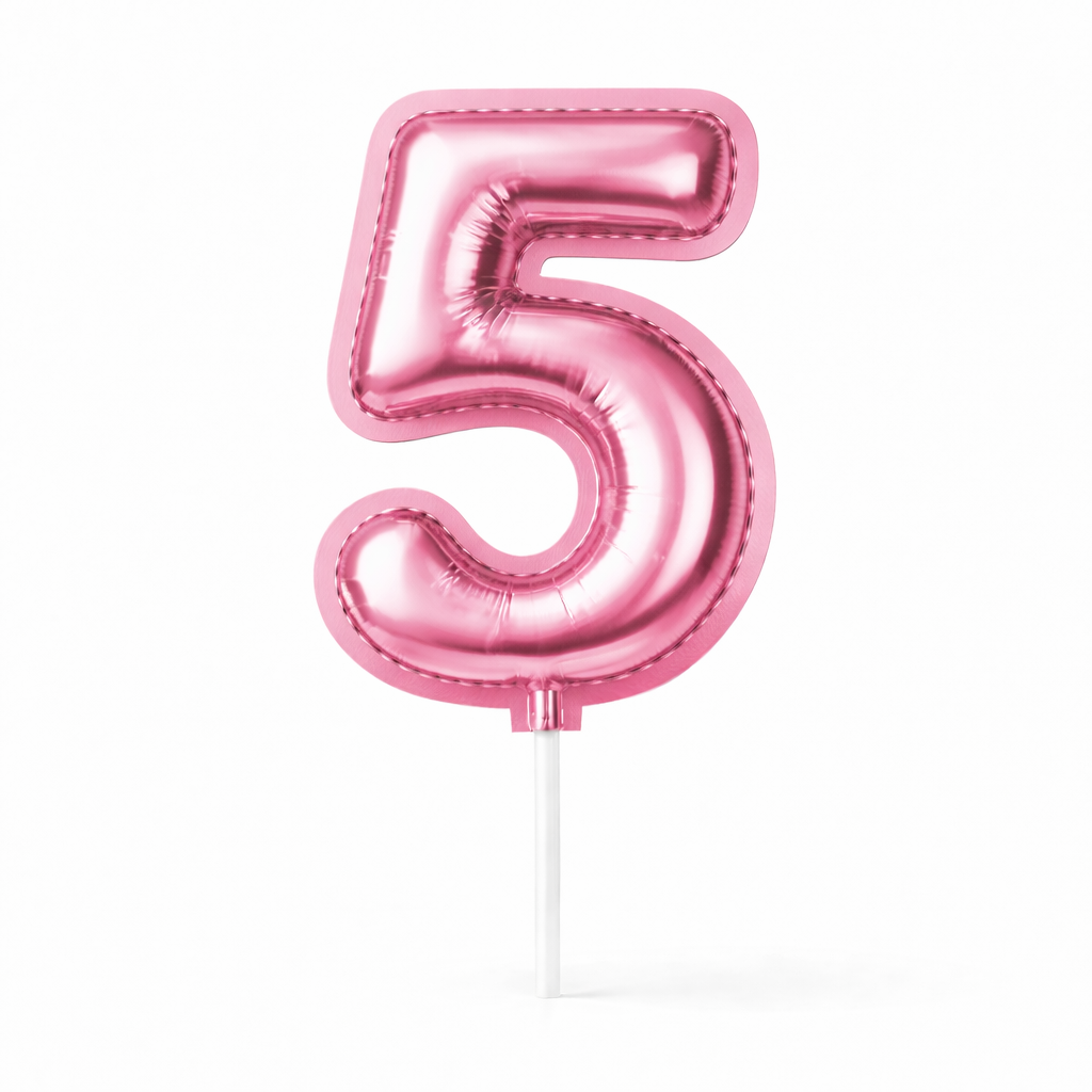 Cake Toppers Números Estilo Globo – Rosa