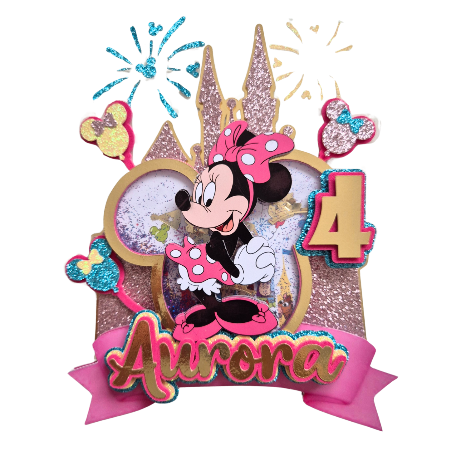 Cake Topper Minnie Castillo Encantado Personalizado