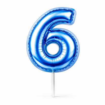 Cake Toppers Números Estilo Globo – Azul