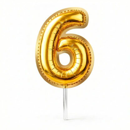 Cake Toppers Números Estilo Globo – Dorado