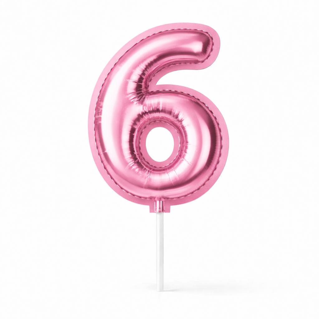 Cake Toppers Números Estilo Globo – Rosa