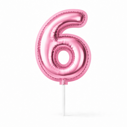 Cake Toppers Números Estilo Globo – Rosa