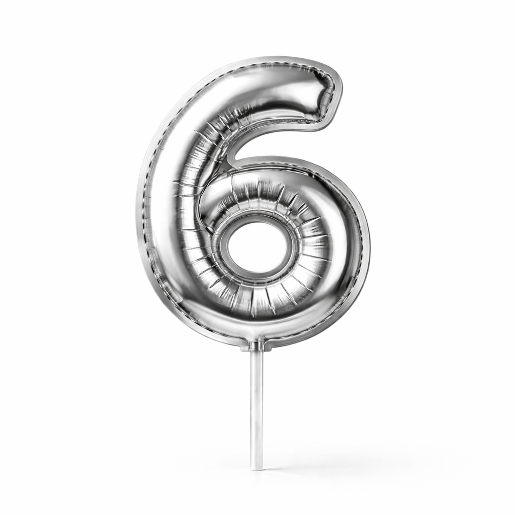 Cake Toppers Números Estilo Globo – Plateado