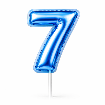 Cake Toppers Números Estilo Globo – Azul