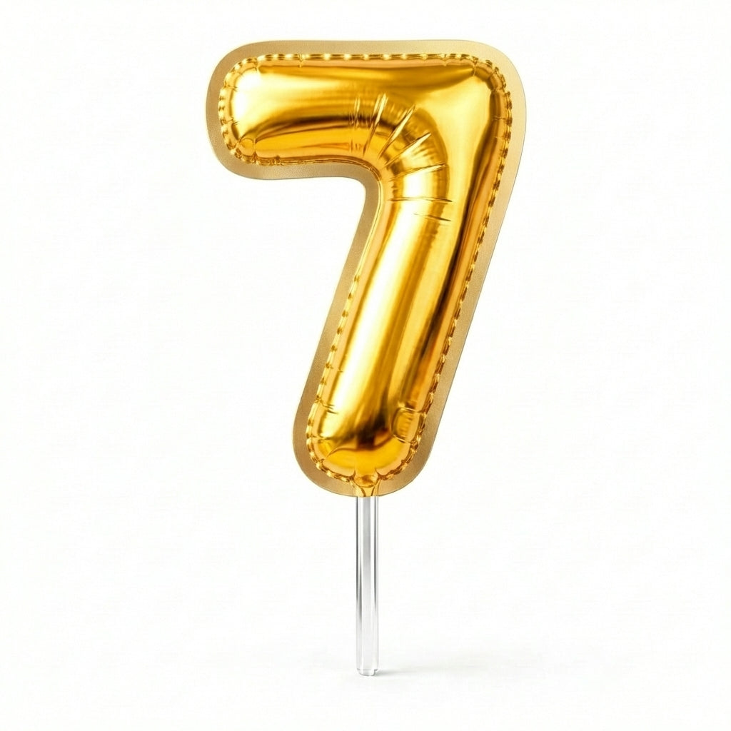 Cake Toppers Números Estilo Globo – Dorado