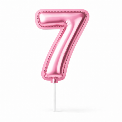 Cake Toppers Números Estilo Globo – Rosa