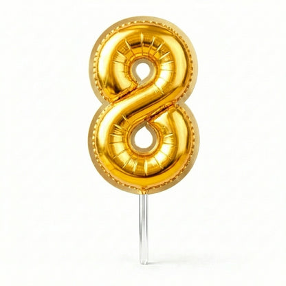 Cake Toppers Números Estilo Globo – Dorado