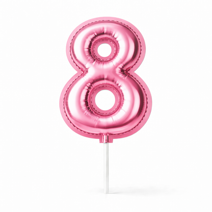 Cake Toppers Números Estilo Globo – Rosa